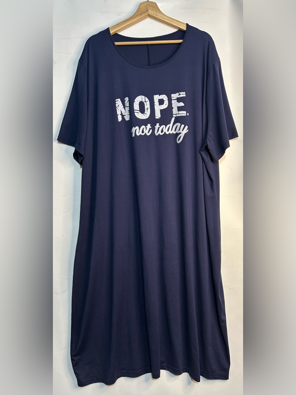 "Nope Not Today" Navy T-Shirt Maxi Dress 4XL
